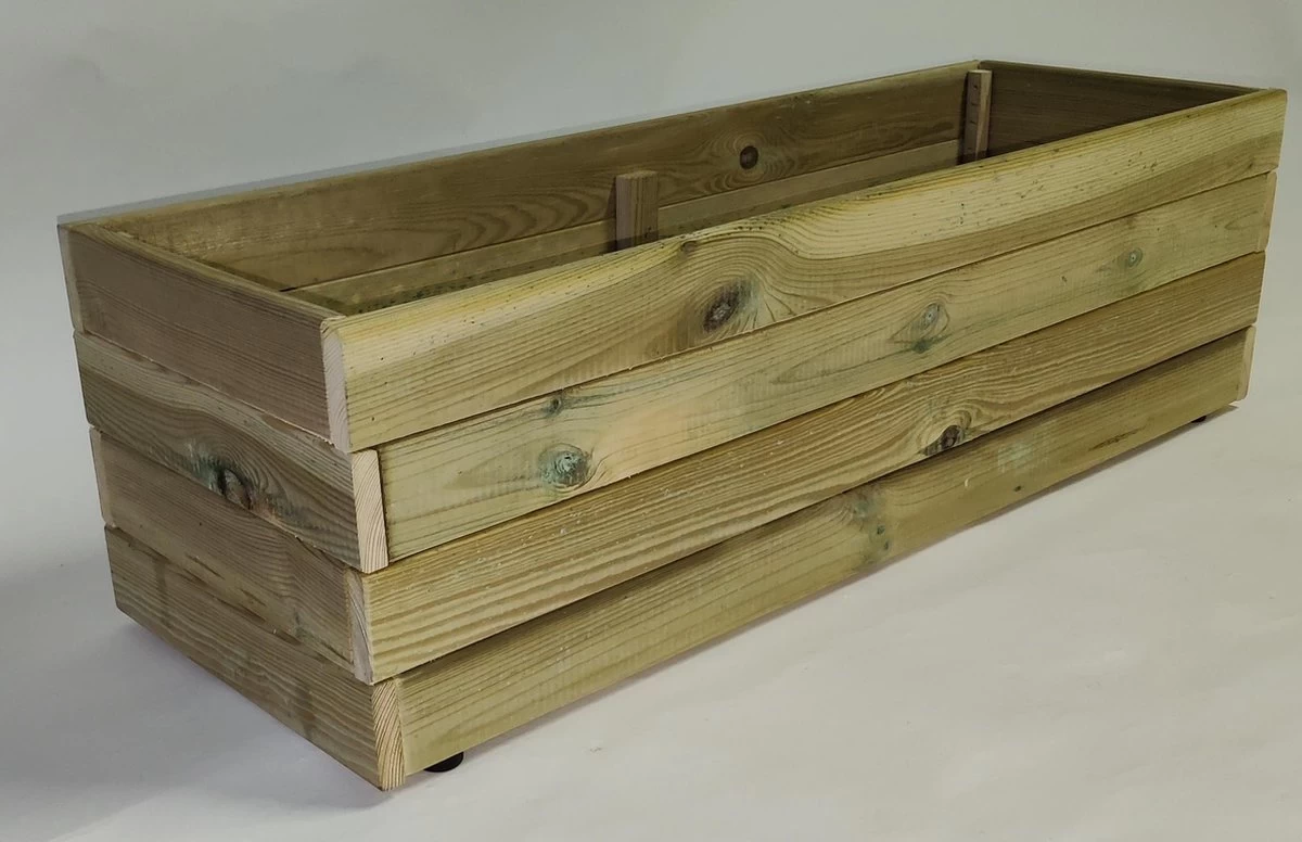 Plantenbak Bloembak Balkonbak Grenen Hout Geïmpregneerd 98x33x28cm - Handgemaakt - Duurzaam - Zwaar