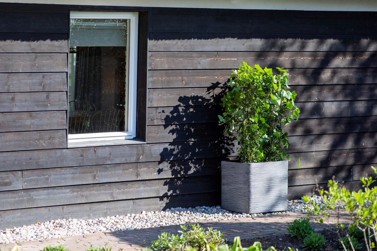 Capi Europe - Bloempot Vierkant Rib NL - 30x30x30 - Zwart - Voor Binnen En Buiten - KBLR902 - Afbeelding 5