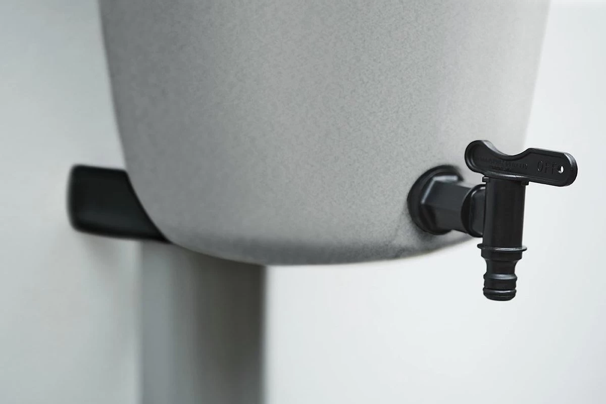 Elho Green Basics Rain Catcher 33 - Regenton Voor Balkonbuiten - Ø 33.5 X H 73.5 Cm - Grijs/Living Concrete - Afbeelding 7