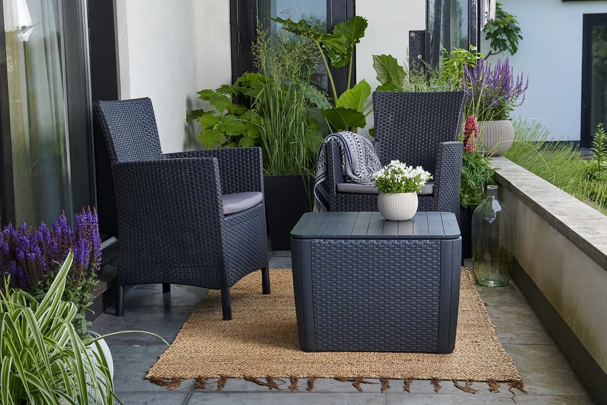 Allibert Iowa Tuinstoel - 60x62x89cm – Grafiet - Afbeelding 3