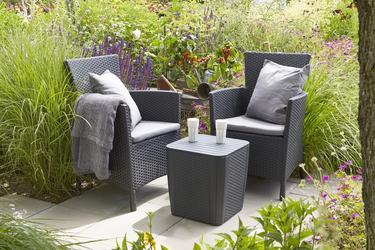 Allibert Iowa Tuinstoel - 60x62x89cm – Grafiet - Afbeelding 4