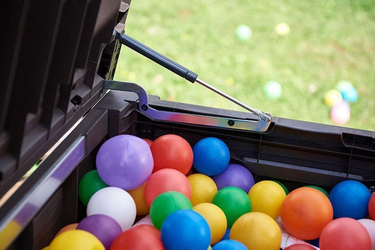 Keter Rockwood Opbergbox - 570L - 155x72,4x64,4cm - Grafiet - Afbeelding 3