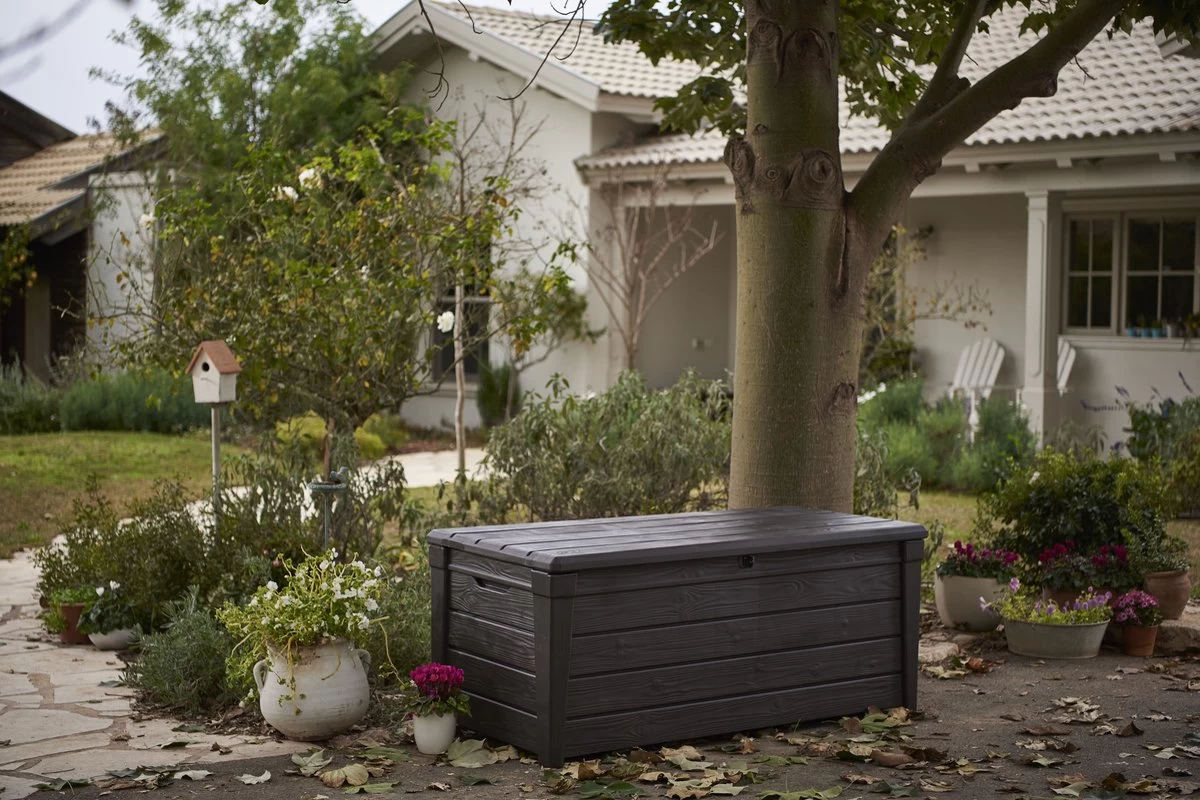 Keter Brightwood Opbergbox - 455L - 145x69,7x60,3 Cm - Grafiet - Afbeelding 2