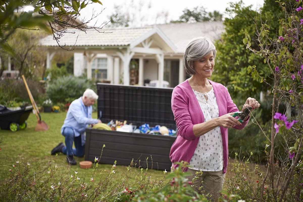 Keter Brightwood Opbergbox - 455L - 145x69,7x60,3 Cm - Grafiet - Afbeelding 6