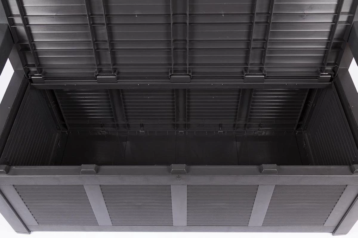 Merkloos Opbergbank Van Kunststof | 130 X 60 Cm | Antraciet - Afbeelding 3