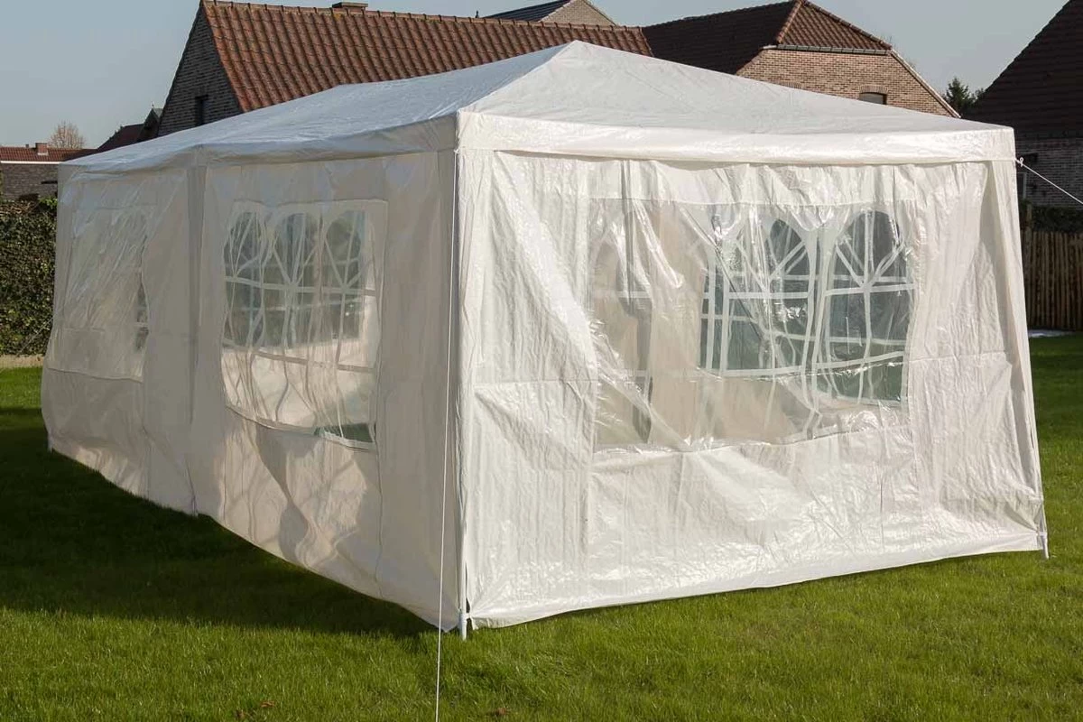 MaxxGarden Partytent - Paviljoen - 300 X 600 X 250 Cm - Met Zijwanden - Waterdicht Pro - 32mm Buizen – Wit - Afbeelding 9