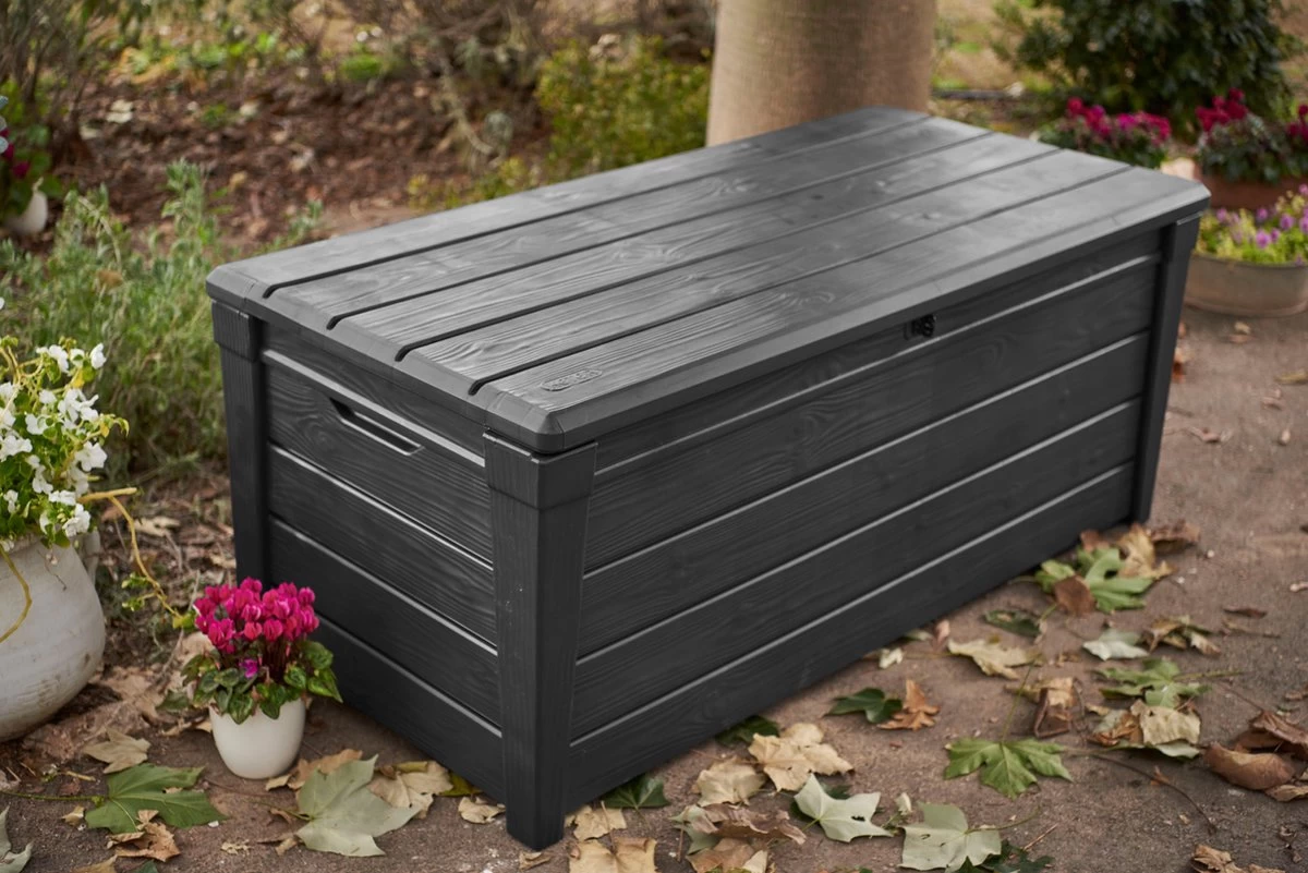 Keter Brightwood Opbergbox - 455L - 145x69,7x60,3 Cm - Grafiet - Afbeelding 9