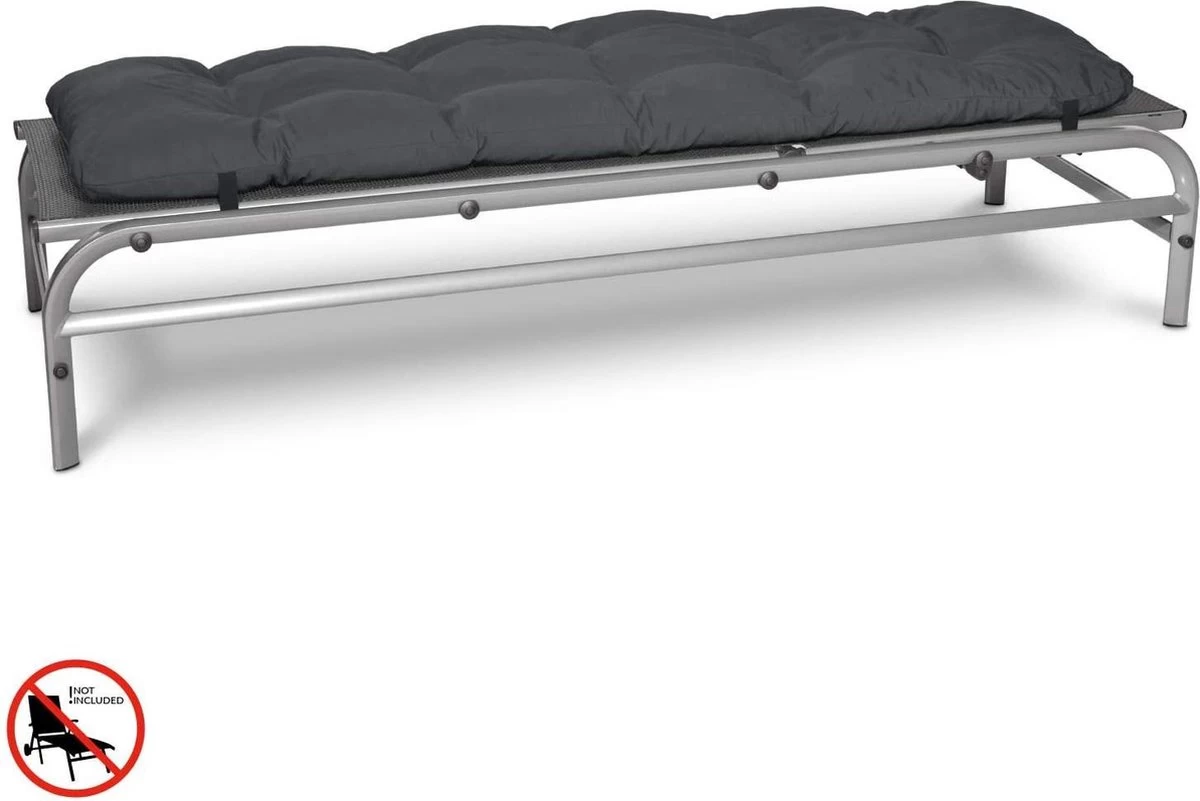 Beautissu Flair RL – Ligbedkussen Tuinkussen Ligstoel – Zonnebed Kussen Voor Tuin Meubelen 190x60x8 Cm Antraciet - Afbeelding 3