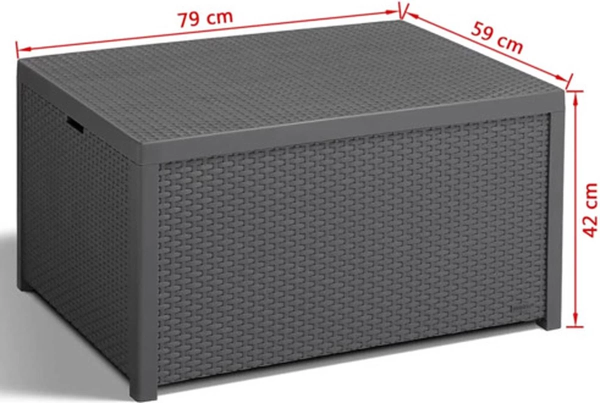 Allibert Arica Tuintafel - 79x59,5x42 Cm - Grafiet - Afbeelding 9