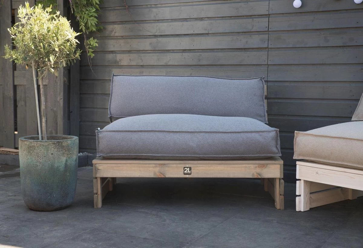 2L Home & Garden Palletkussen Metro Lounge Grijs - 120 X 80cm - Afbeelding 3