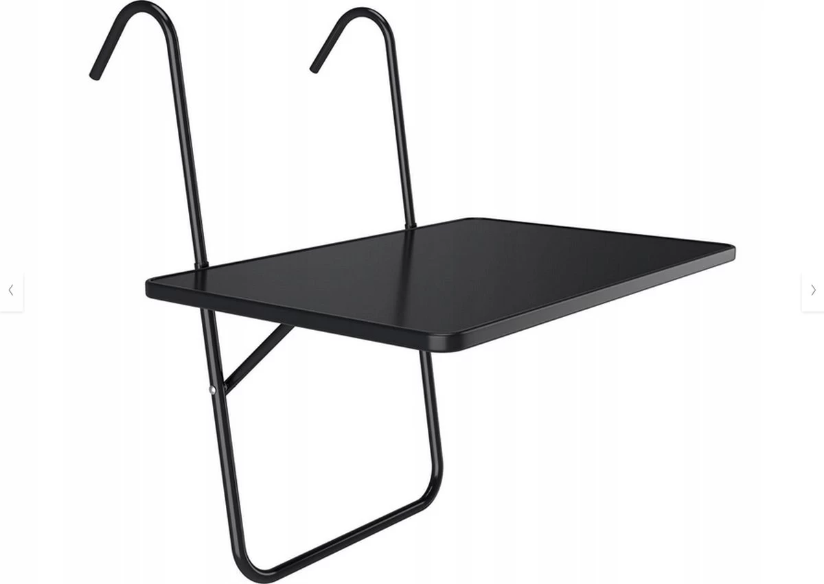 Merkloos Balkontafel Inklapbaar – Zwart – 40 X 60 X 70 Cm – Hout Balkontafeltje Hangend Balkonbar Balkontafels Opklapbaar Hangtafel – Ophangbaar Voor Aan Het Balkon – Vouwtafel Wandtafel Inklapbare Tafel – Bijzettafel – Buiten Tafeltje Klaptafel - Afbeelding 2