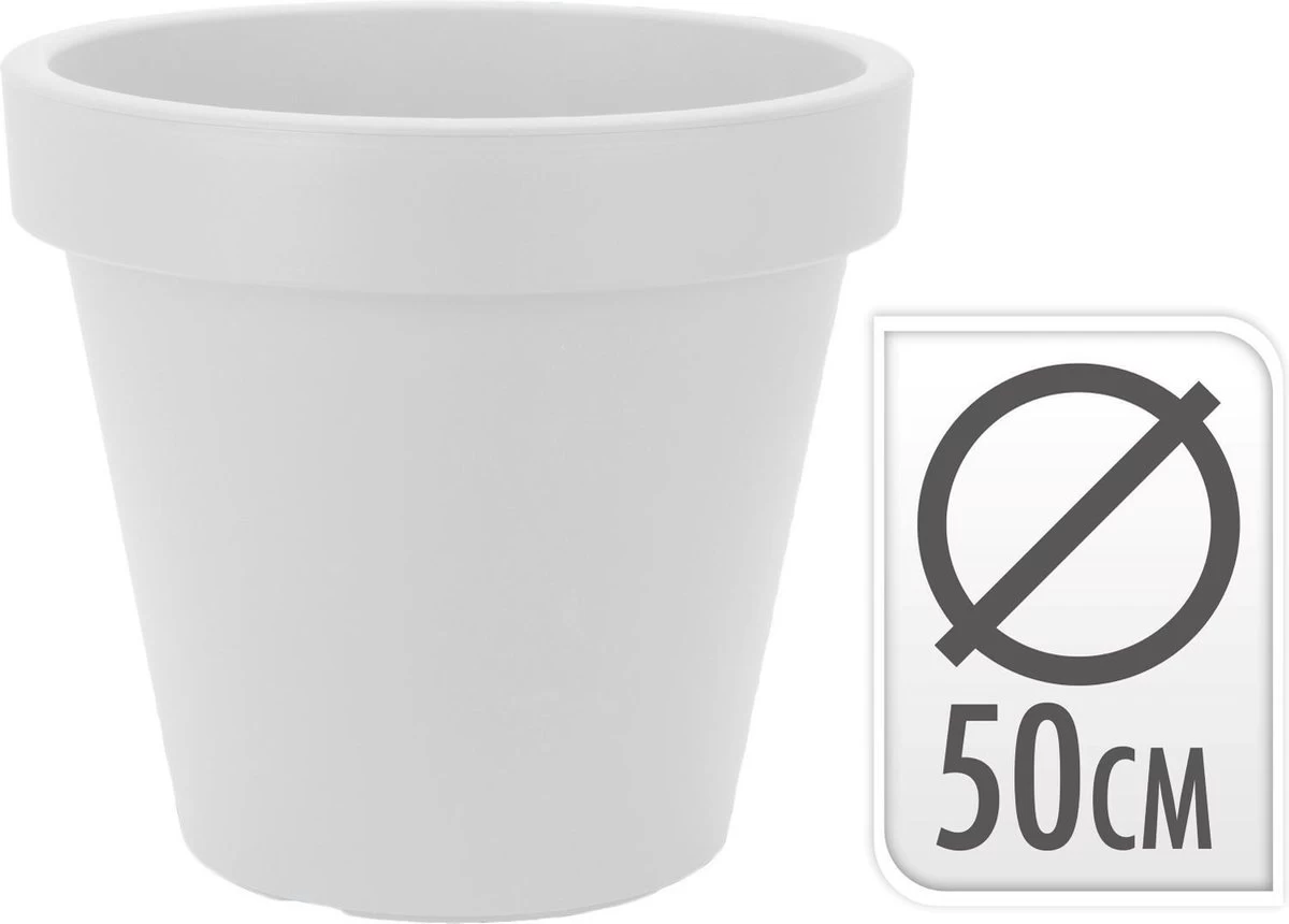 Kunststof Bloempot Wit Ø50 Cm - Hoogte 42 Cm - Afbeelding 2