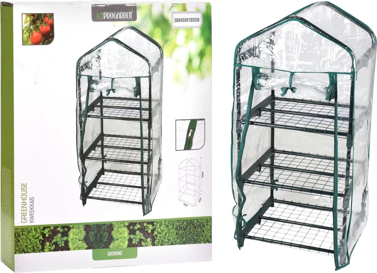 Pro Garden Kweekkas Groen 17-delig 90x50 Cm - Afbeelding 5