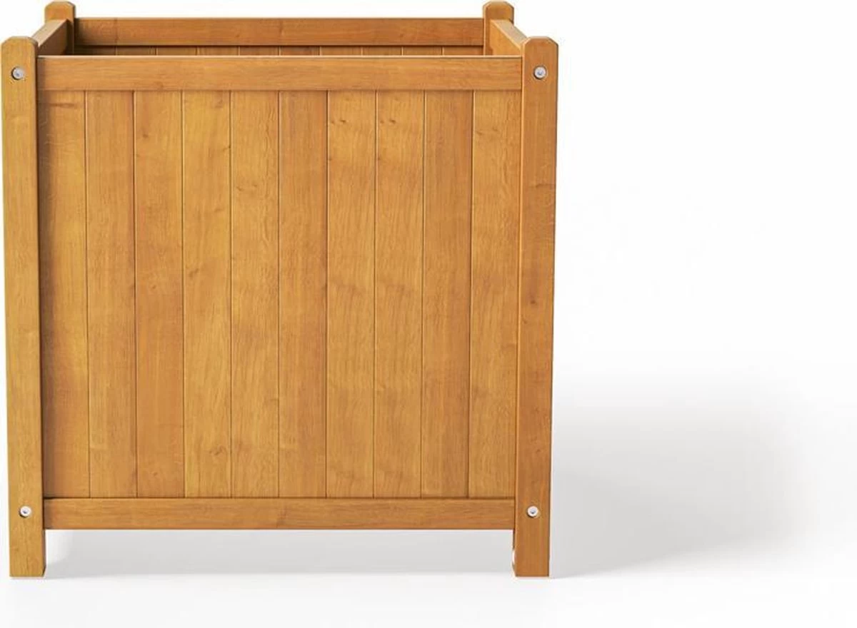 Houten Plantenbak Met Wieltjes 50x50 - Geolied Duurzaam FSC Acaciahout – Bloembak Buiten - Plantenbakken Buiten - Perfecthomeshop - Afbeelding 11