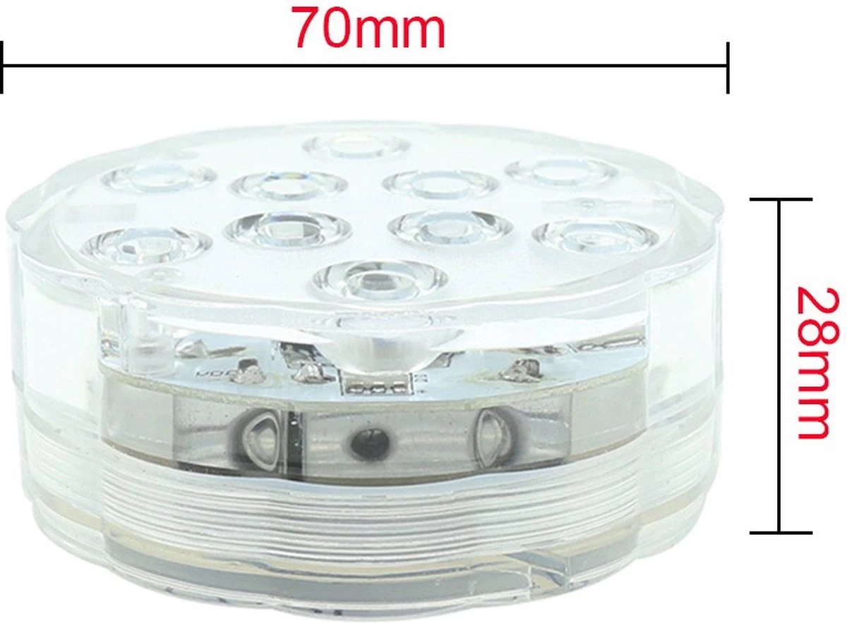 Draadloze Led Lampjes 2 Stuks Met Afstandsbediening- RGB- Dimbare Lampjes- Werkt Op Batterijen - Afbeelding 7