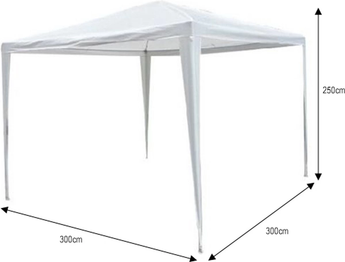 Partytent 3x3m Wit Budget Zonder Zijwanden - Afbeelding 2