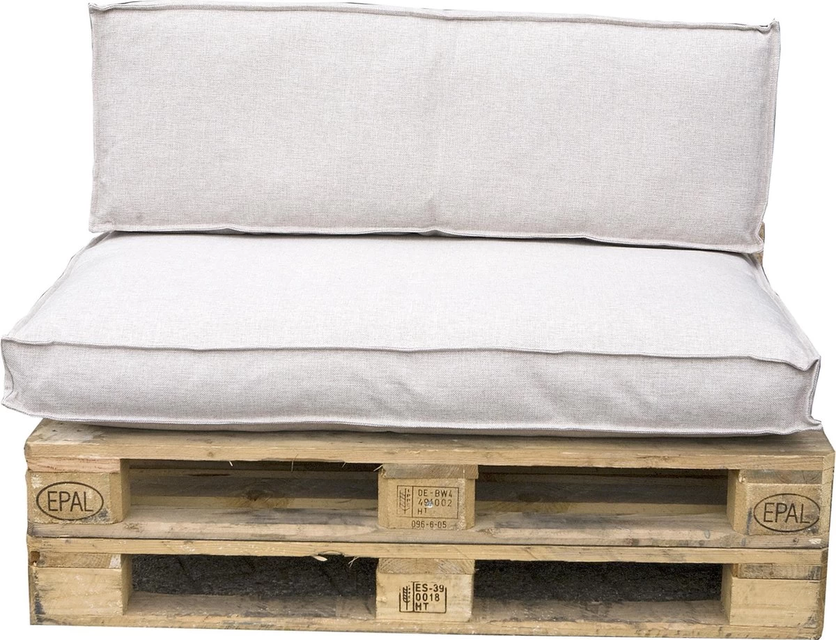 In The Mood Collection Mick Palletkussens - L120 X B80/40 X H12 Cm - Beige - Afbeelding 2