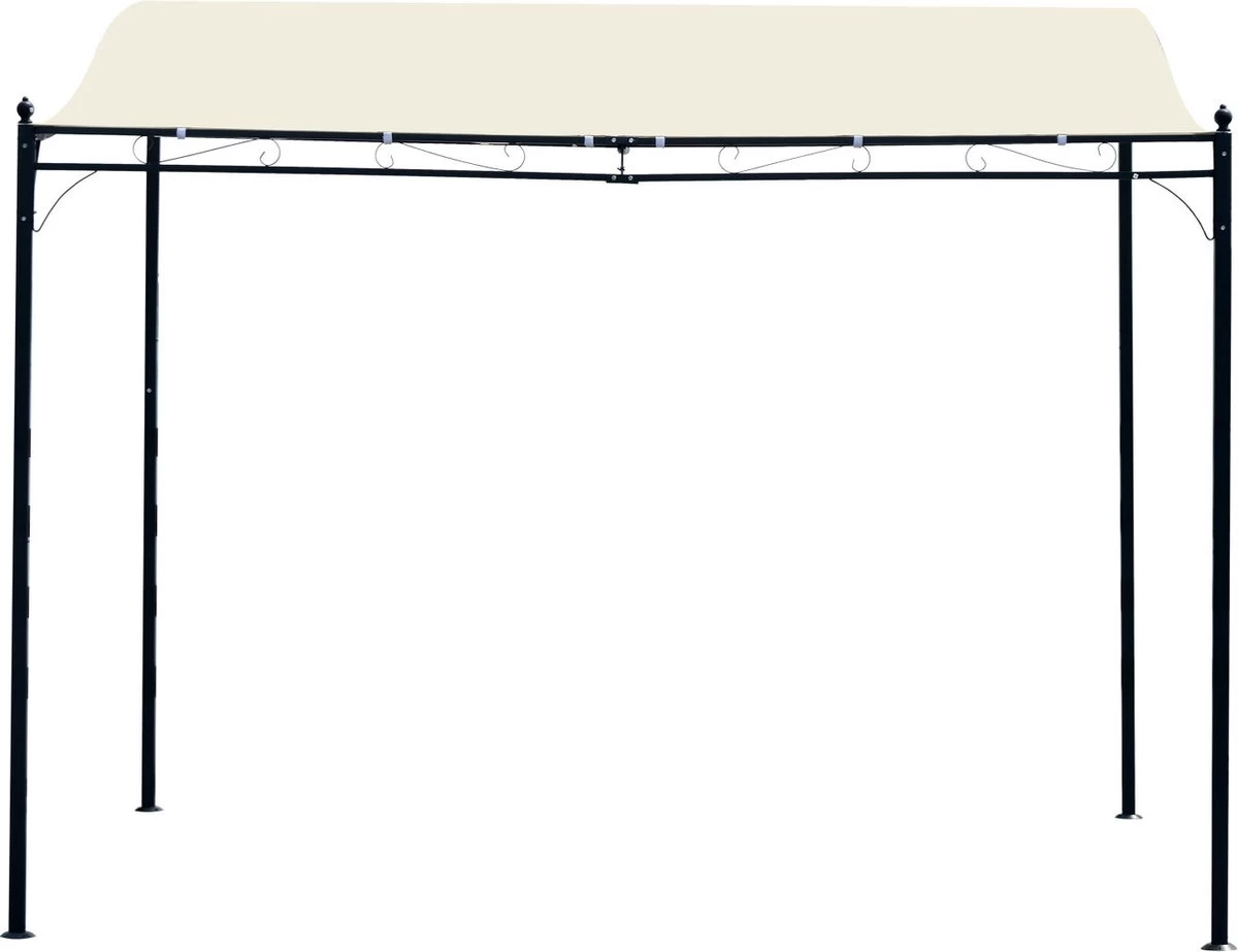 Outsunny Pergola Partytent Paviljoen Overkapping Tent Metaal Crème 297x297 Cm 84C-038 - Afbeelding 8
