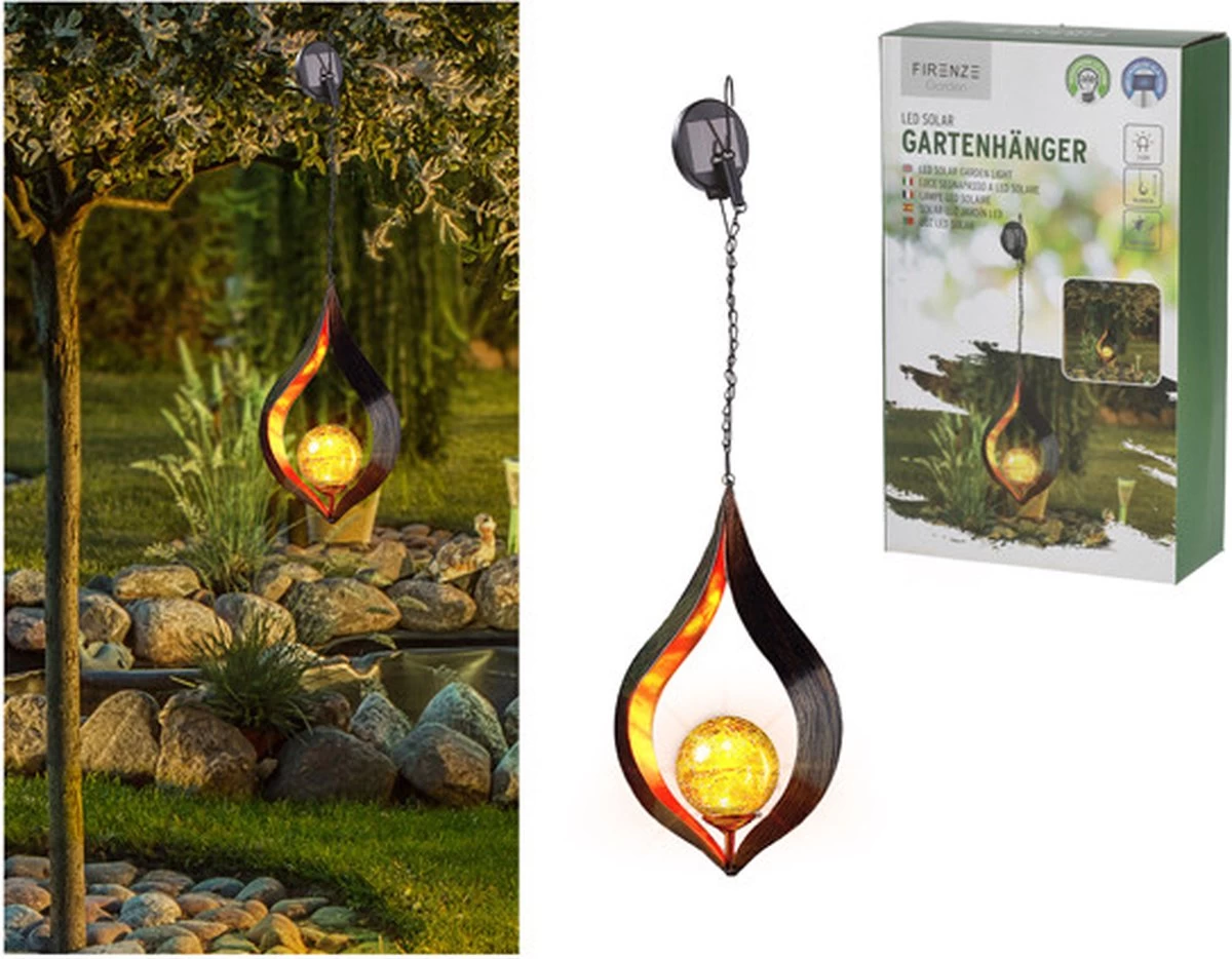 Merkloos Solar LED Hanglamp Druppel 55cm - Afbeelding 4