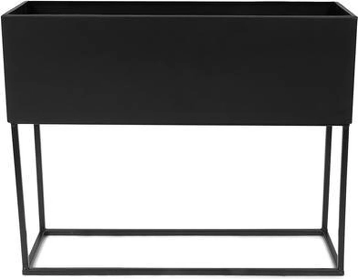 SENZA Rechthoekige Plantenbak - Bloemenbak Ijzer - 42.5 X 34cm - Zwart - Afbeelding 2