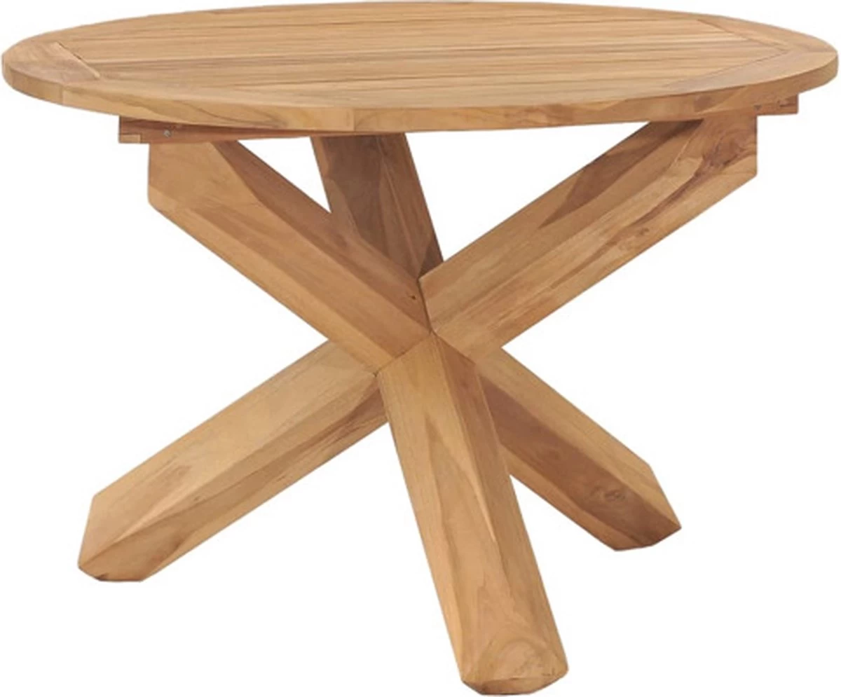 VidaXL Tuintafel Ø110x75 Cm Massief Teakhout