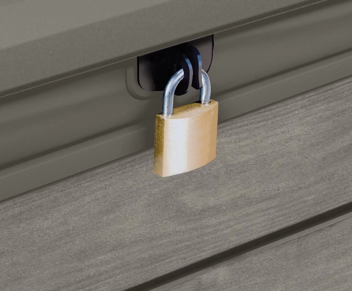 Keter Brushwood Opbergbox - Kussenbox - 455L - 145x69,7x60,3cm - Taupe - Afbeelding 2