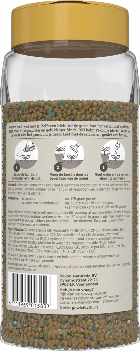 Pokon Voedingskorrels Voor Groene Planten - 800gr - 180 Dagen Voeding - Plantenvoeding - Afbeelding 3
