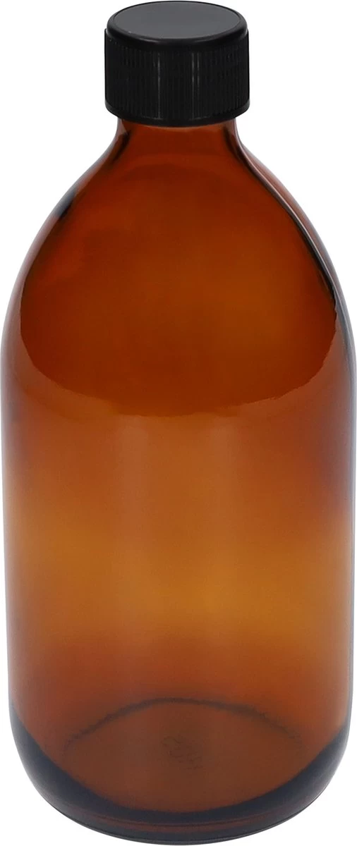 QUVIO Sprayfles - Spuitfles - Plantenspuit - Schoonmaak Spuit - Huishoudspray - Leeg/Hervulbaar - Kamerspray - Allesreiniger - Glazen Sprayflacon - Waterspuit - Kappersspuit - 500 Ml - Glas - Bruin - Zwart - Afbeelding 3