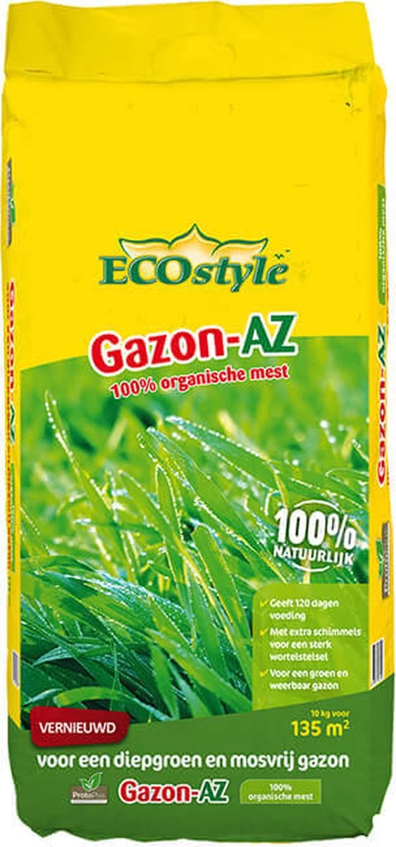 ECOstyle Gazon AZ Organische Gazonmest – Voor Diepgroen En Sterk Gazon – Geeft Tot 120 Dagen Voeding – Werkt Tegen Mos - 70 M² - 5 KG - Afbeelding 5