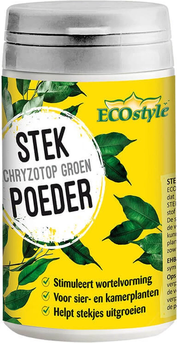 ECOstyle Stekpoeder Stimuleert Wortelvorming - Voor Sier & Kamerplanten - Helpt Stekjes Uitgroeien Tot Een Volwaardige Plant - 25 GR