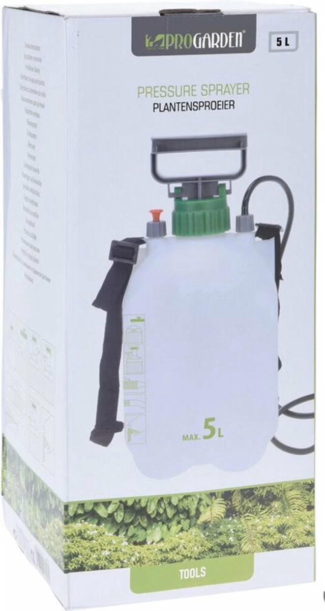 Merkloos Pro Garden Plantensproeier Drukspuit - 5 Liter - Inclusief Draagriem - Afbeelding 2