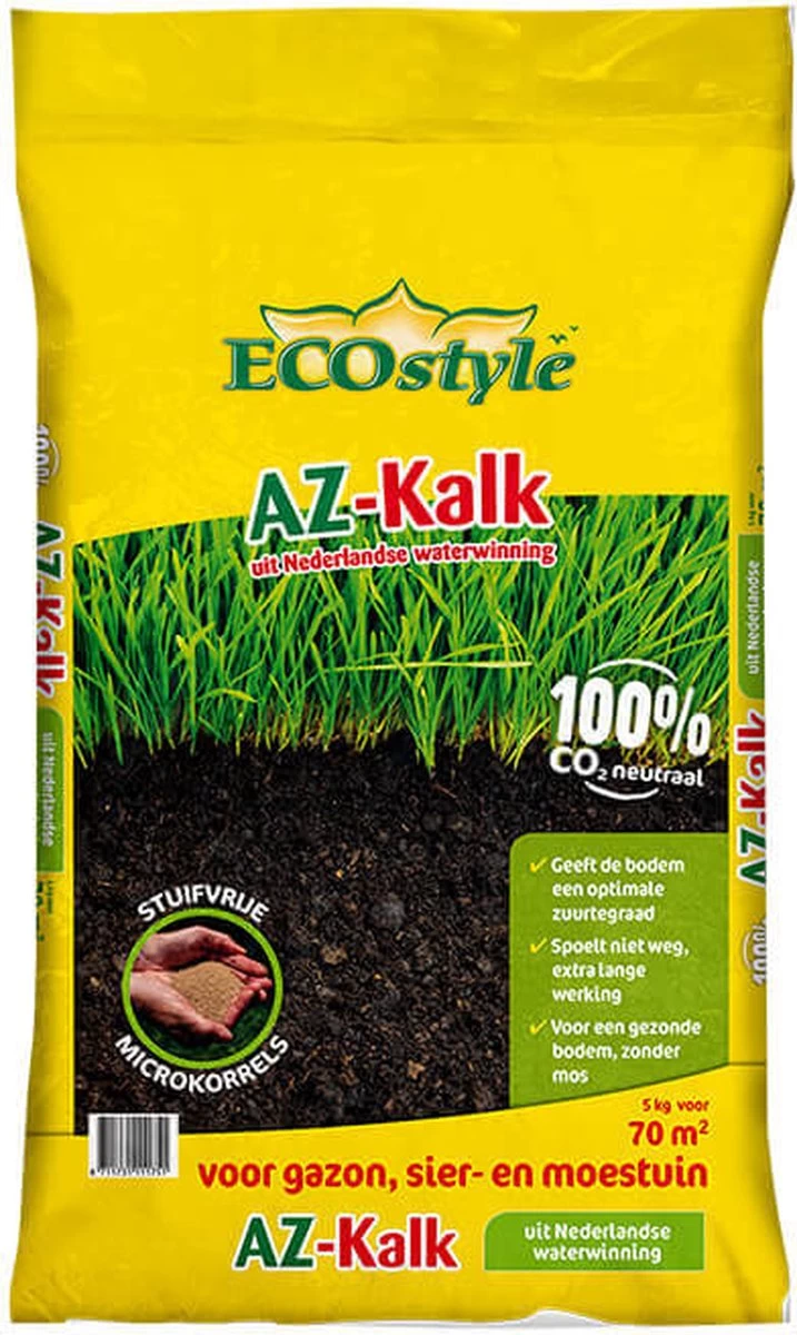 ECOstyle AZ Kalk Micro Korrel – Voor Gazon, Sier- En Moestuin - Corrigeert Zuurgraad Direct En Langdurig - Werkt Tegen Mos - CO2-Neutraal – 135 M² - 10 KG - Afbeelding 8