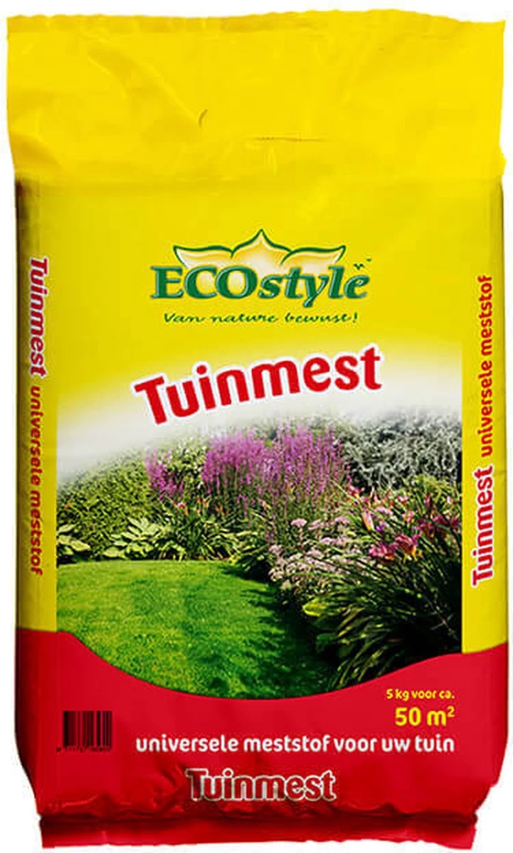 ECOstyle Tuinmest Organische Meststof - Border & Siertuin - Natuurlijke Meststof Gazon - 120 Dagen Voeding- 180 M² - 18 KG - Afbeelding 4