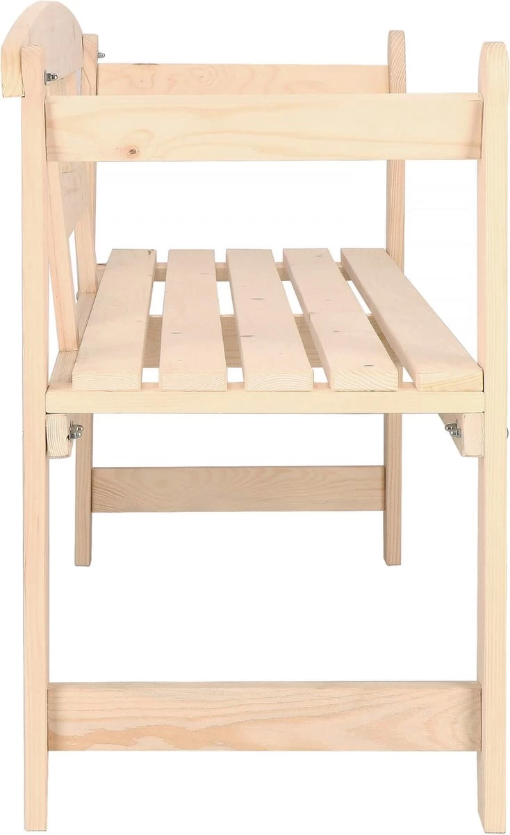 Merkloos Springos Tuinbank | Tuinbankje | Zitbank Buiten | Naaldhout | 119 X 78 X 45 Cm | Licht - Afbeelding 6