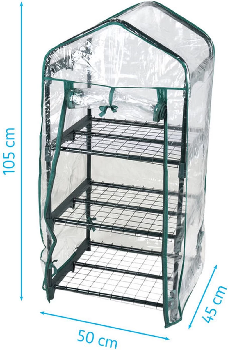 Pro Garden Kweekkas Groen 17-delig 90x50 Cm - Afbeelding 2