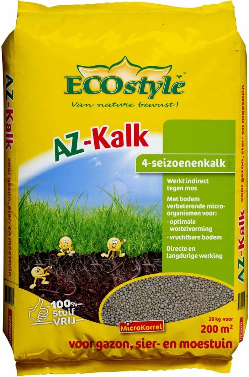 ECOstyle AZ Kalk Micro Korrel – Voor Gazon, Sier- En Moestuin - Corrigeert Zuurgraad Direct En Langdurig - Werkt Tegen Mos - CO2-Neutraal – 265 M² - 20 KG - Afbeelding 4