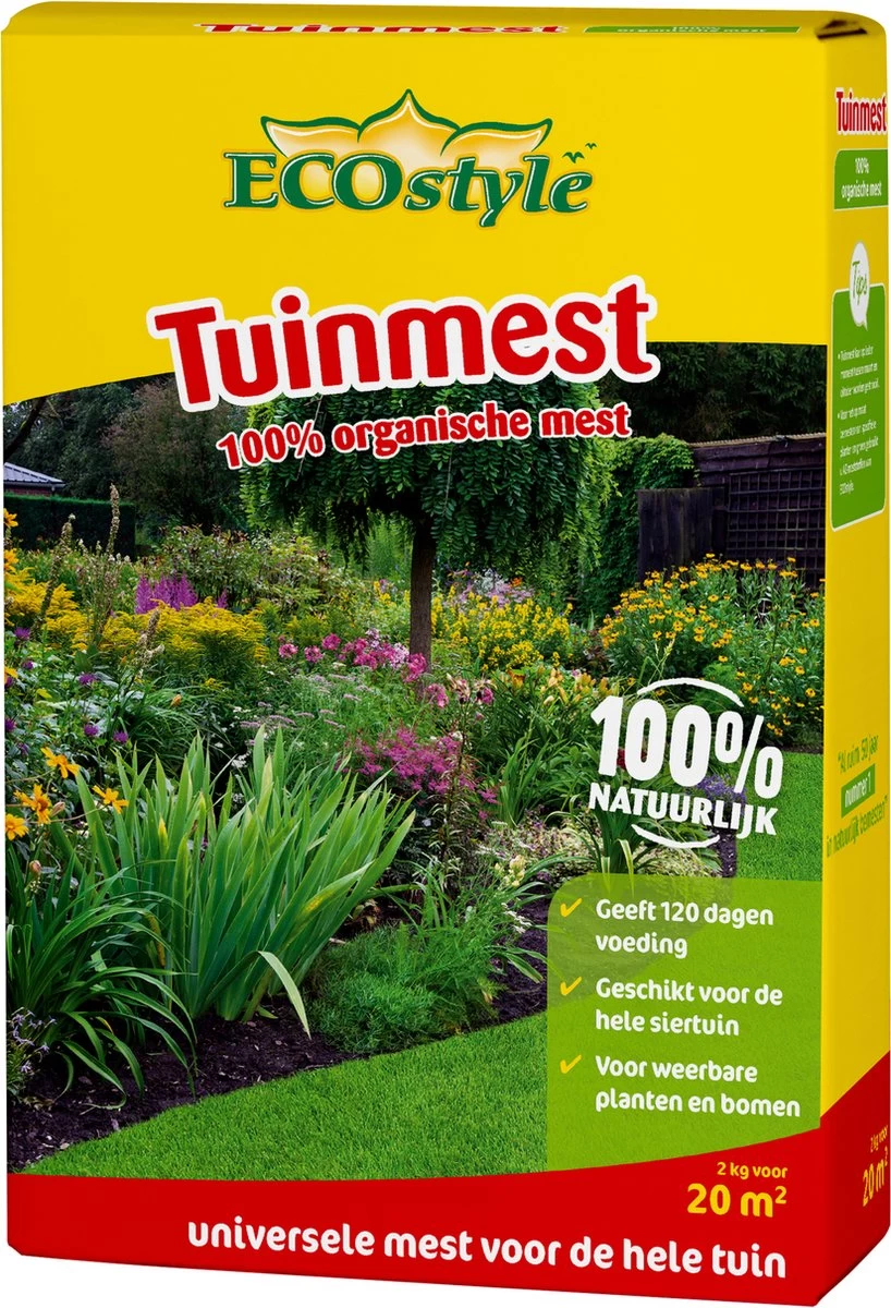 ECOstyle Tuinmest Organische Meststof - Border & Siertuin - Natuurlijke Meststof Gazon - 120 Dagen Voeding- 50 M² - 5 KG - Afbeelding 4