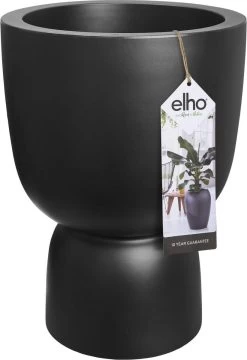 Elho Pure Coupe 41 - Bloempot Voor Binnen & Buiten - Ø 41.3 X H 57.9 Cm - Zwart/Zwart