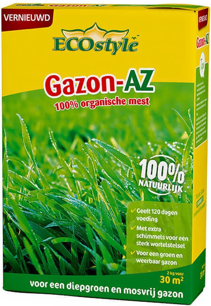 ECOstyle Gazon AZ Organische Gazonmest – Voor Diepgroen En Sterk Gazon – Geeft Tot 120 Dagen Voeding – Werkt Tegen Mos - 70 M² - 5 KG - Afbeelding 7
