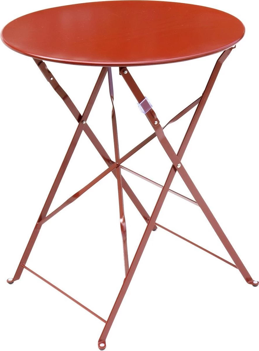 Emilia - Ronde Inklapbare Bistrotafel Ø60cm Van Gepoedercoat Staal – Terra Cotta - Afbeelding 2