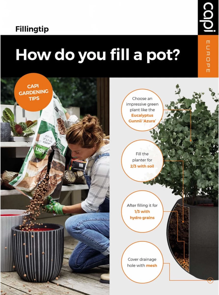 Capi Europe - Bloempot Vierkant Smooth NL - 50x50x50 - Zwart - Voor Binnen En Buiten - KBL904 - Afbeelding 10