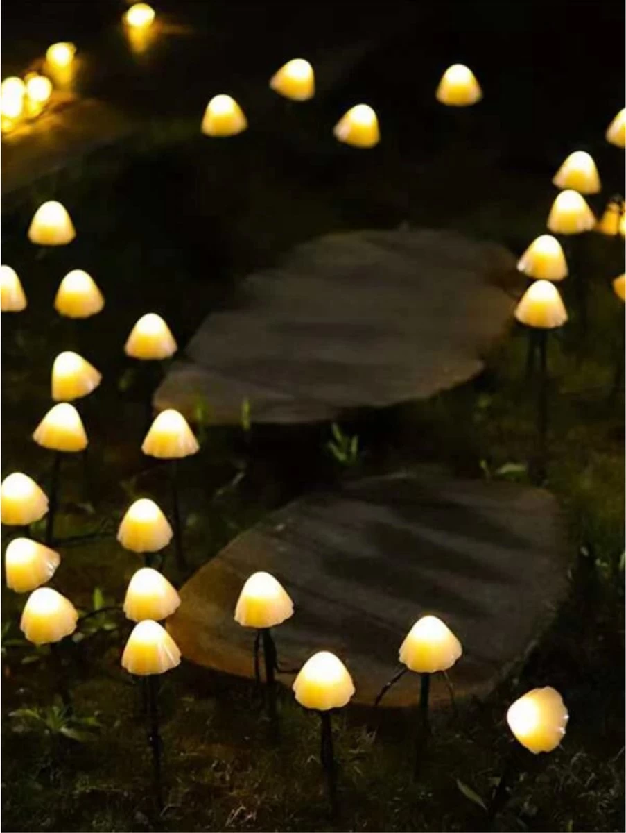 Cynergie - Tuinverlichting Op Zonneenergie - 20 X Led Lampen - Solar Lampjes Met Paddenstoelen - Kerstverlichting Buiten - Afbeelding 4