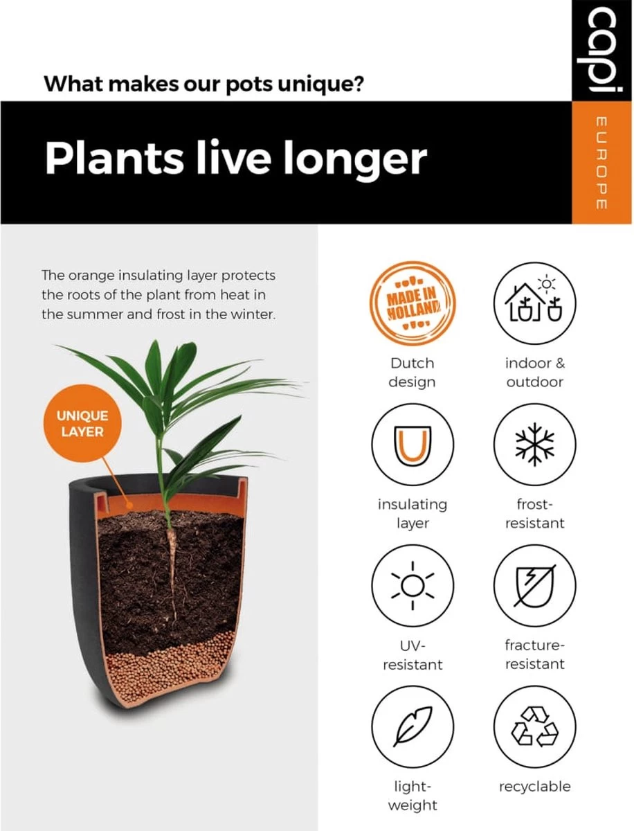 Capi Europe - Vaas Elegant Laag Groove NL - 46x58 - Goud - Voor Binnen En Buiten - KGVGB783 - Afbeelding 7