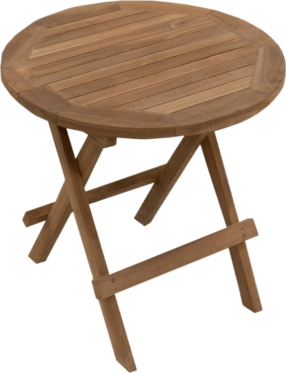 Picknicktafel Rond - Bijzettafel Voor Buiten - - Inklapbare Picknicktafel - Kleine Klaptafel Met Handvat - 50cm