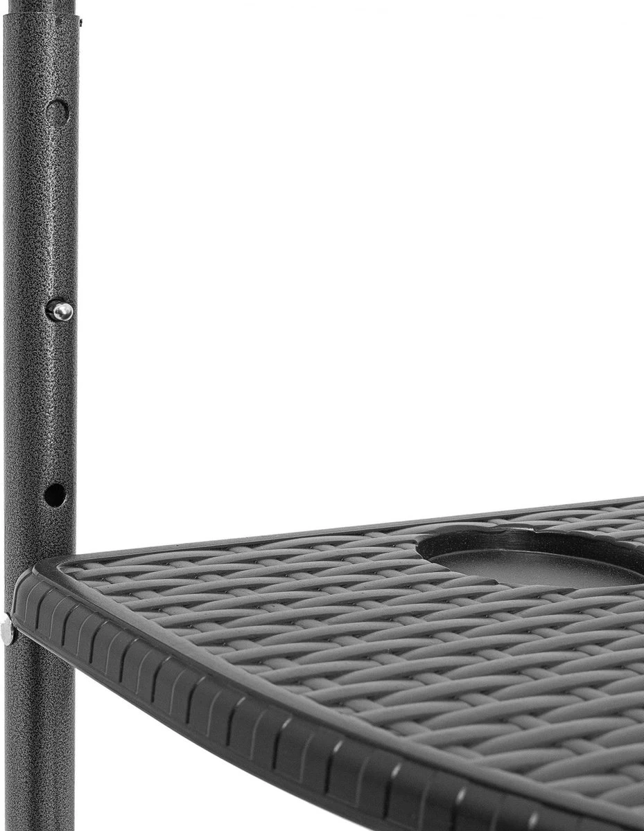 Relaxdays Balkontafel Inklapbaar, Balkon Tafel Rotan, Hangtafel Reling - Zwart - Afbeelding 12