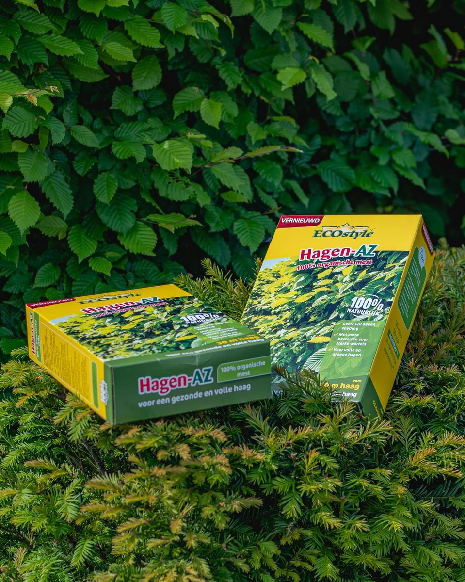 ECOstyle Hagen-AZ Organische Haag Meststof - Tuinmest Voor Diepgroen Blad - Nieuwe & Bestaande Beplanting - 30 M Haag - 1,6 KG - Afbeelding 3