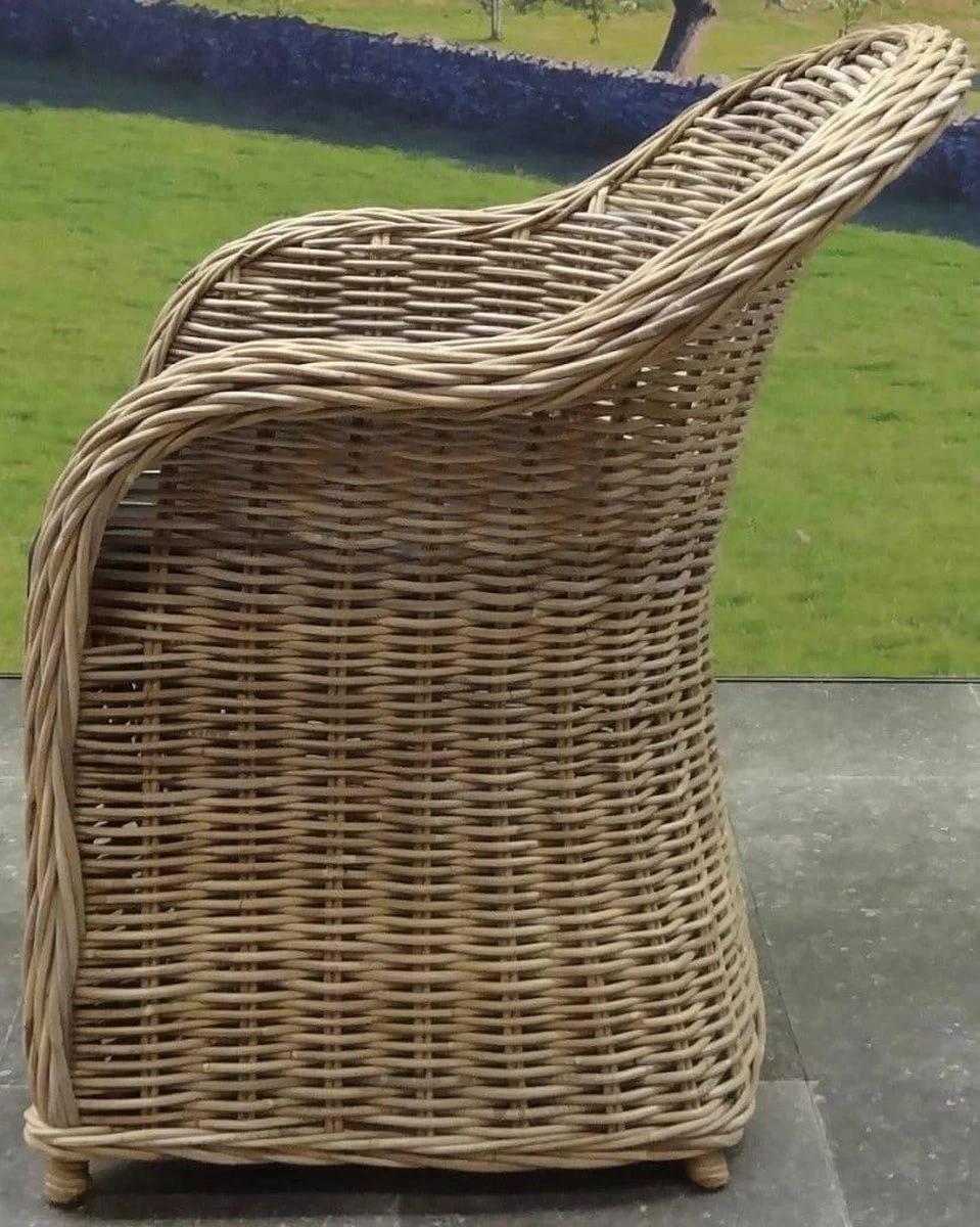 Roma Dining Tuinstoel Naturel Rotan - Suntech Kussen - Afbeelding 2