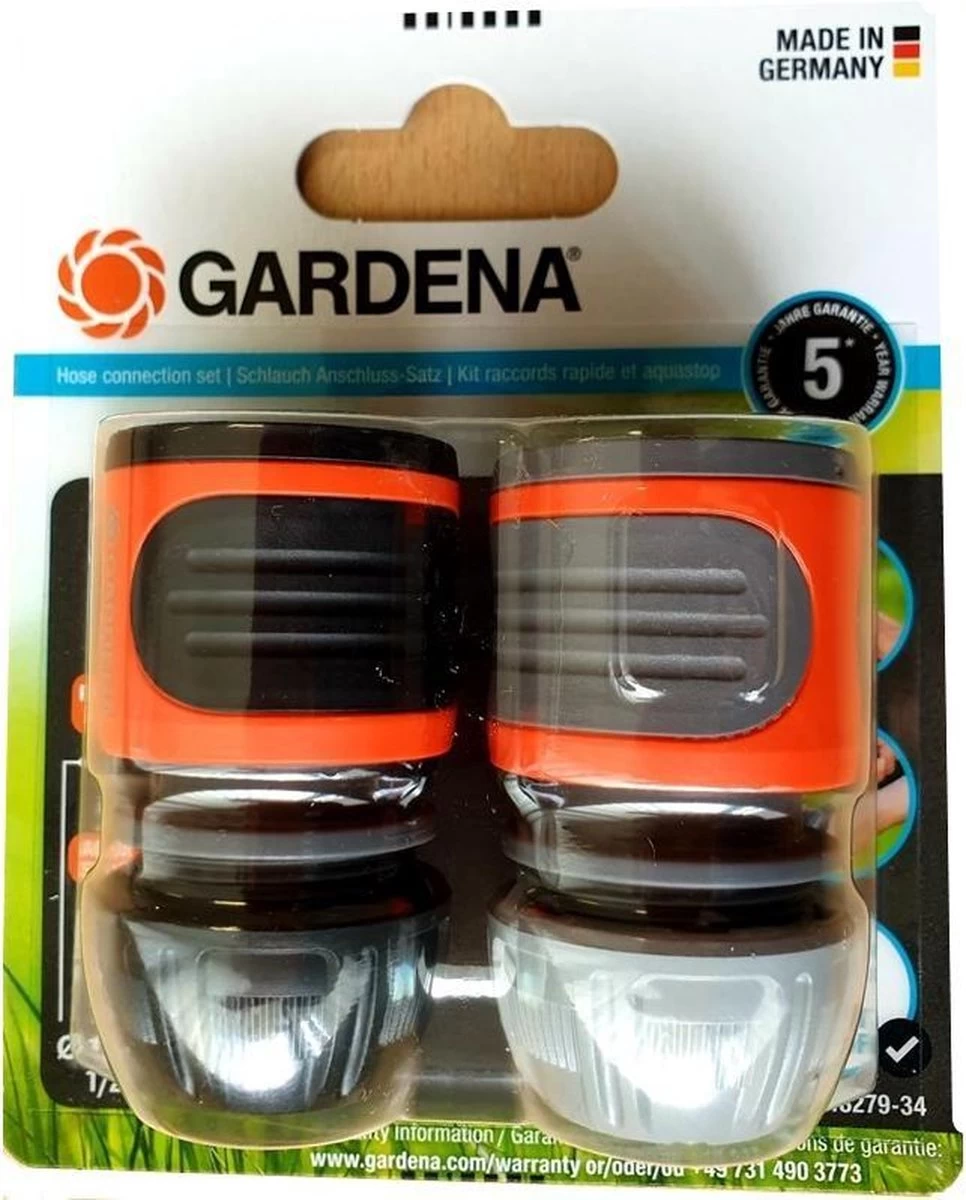Gardena Slangstuk En Waterstop 13 Mm/1/2" -15 Mm 5/8" Pvc Oranje - Afbeelding 5
