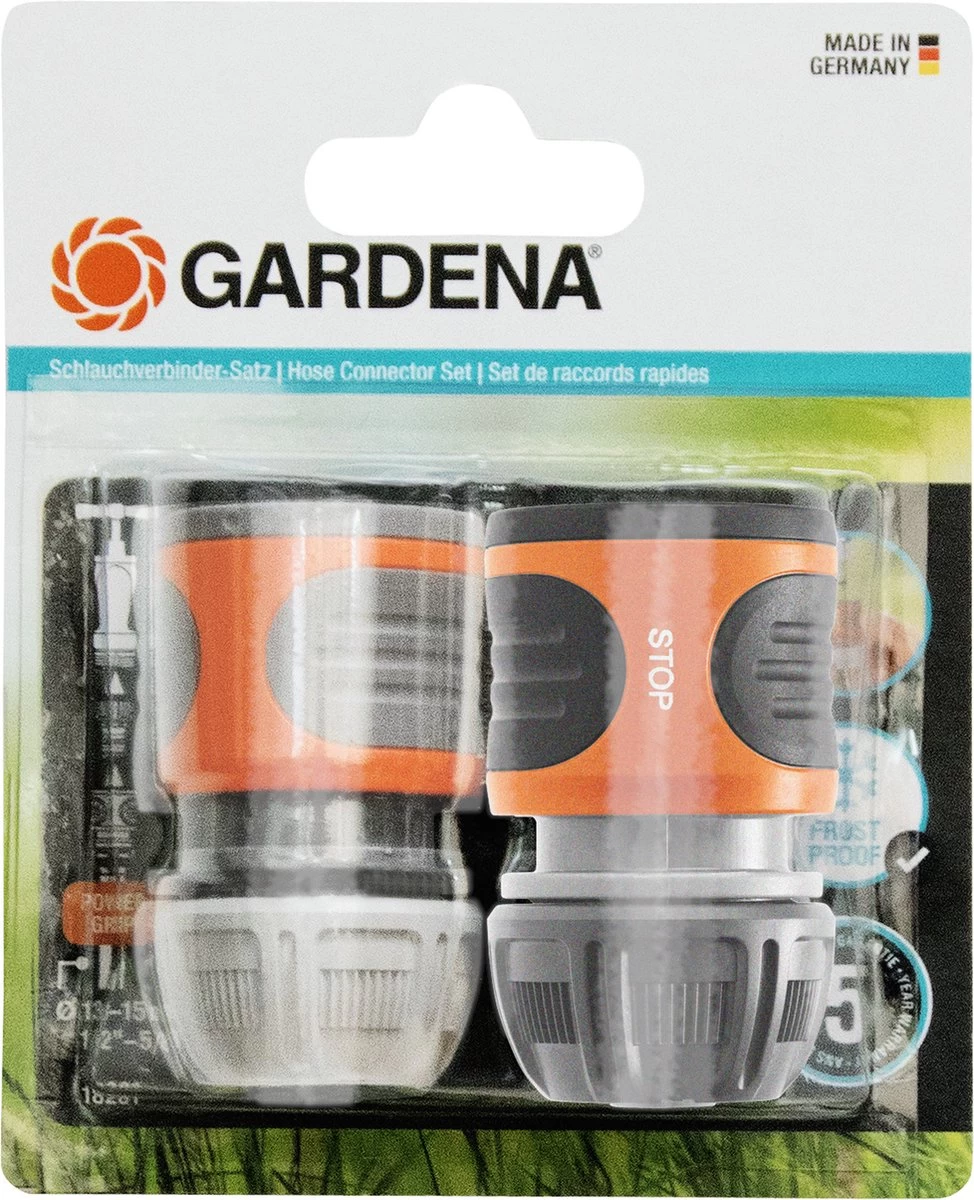 Gardena Slangstuk En Waterstop 13 Mm/1/2" -15 Mm 5/8" Pvc Oranje - Afbeelding 2