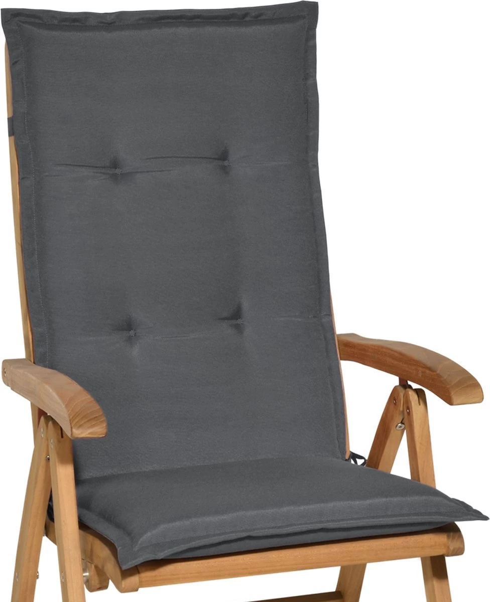 Beautissu Loft HL – Set Van 4 Tuinkussens Hoge Rug 120x50x6 Cm Kussen Grafiet Grijs Tuinstoelkussens Zitkussen Tuinstoel - Afbeelding 5